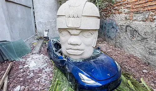 Tesla Crushed by an Olmec Head | Colima 71