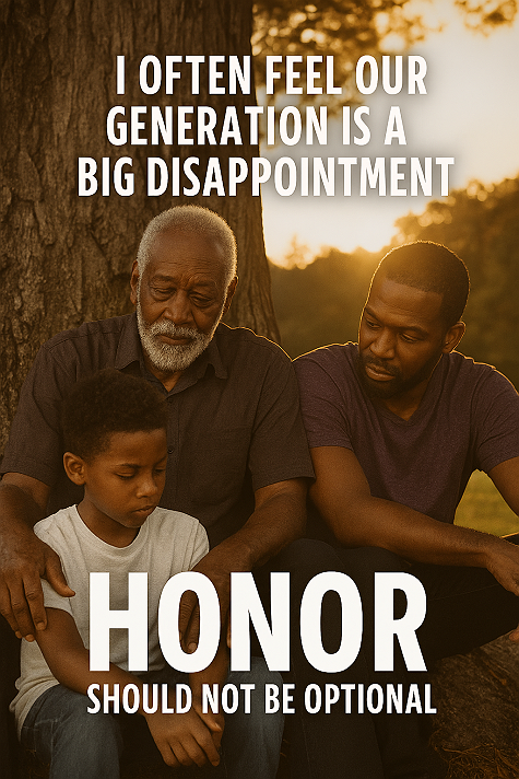 I often feel our generation is a disappointment in preserving and passing down the values and...