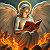 Poetry: In the crucible of flame, where embers whisper secrets old, Sits the seraph, winged in white,...